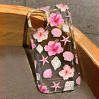 Flower Lily Hibiscue Print Clear Phone Case for Iphone 16 15 14 13 12 11 17 Pro Max Mini 16E 7 8 Plus Vintage Floral Soft 2030