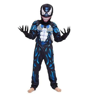 Kids Black Spider Costume Superhero Jumpsuit – 3D Spandex Bodysuit