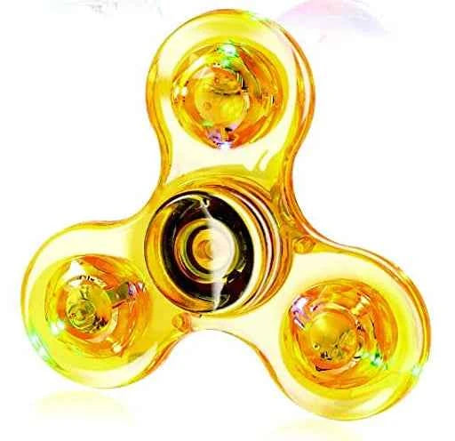 Crystal Luminous LED light Fidget Spinner Hand Top Spinners Glow in Dark EDC Stress Relief Toys Kinetic Gyroscope for Children