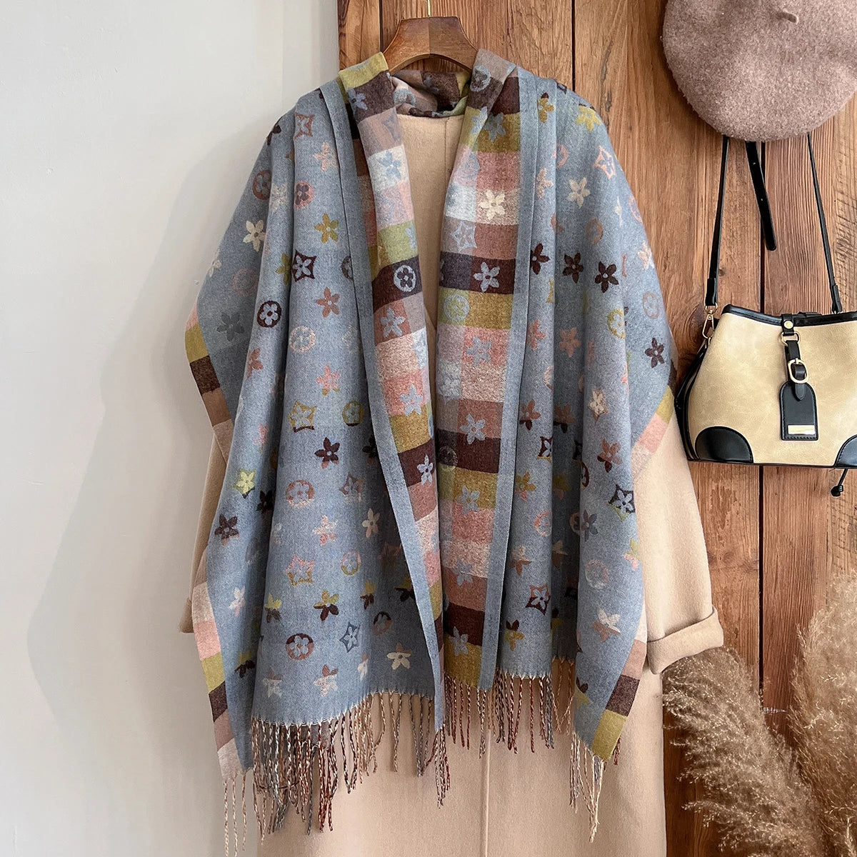 New Brand National Style Cashmere Scarf Winter Women Pashmina Shawls Warm Blanket Wraps Female Foulard Bandana Thick Scarves