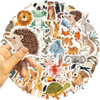 50pcs Cute Book Paintings Animals Stickers Aesthetic Decal Water Bottles Helmet Luggage Skateboard Cute Graffiti Sticker