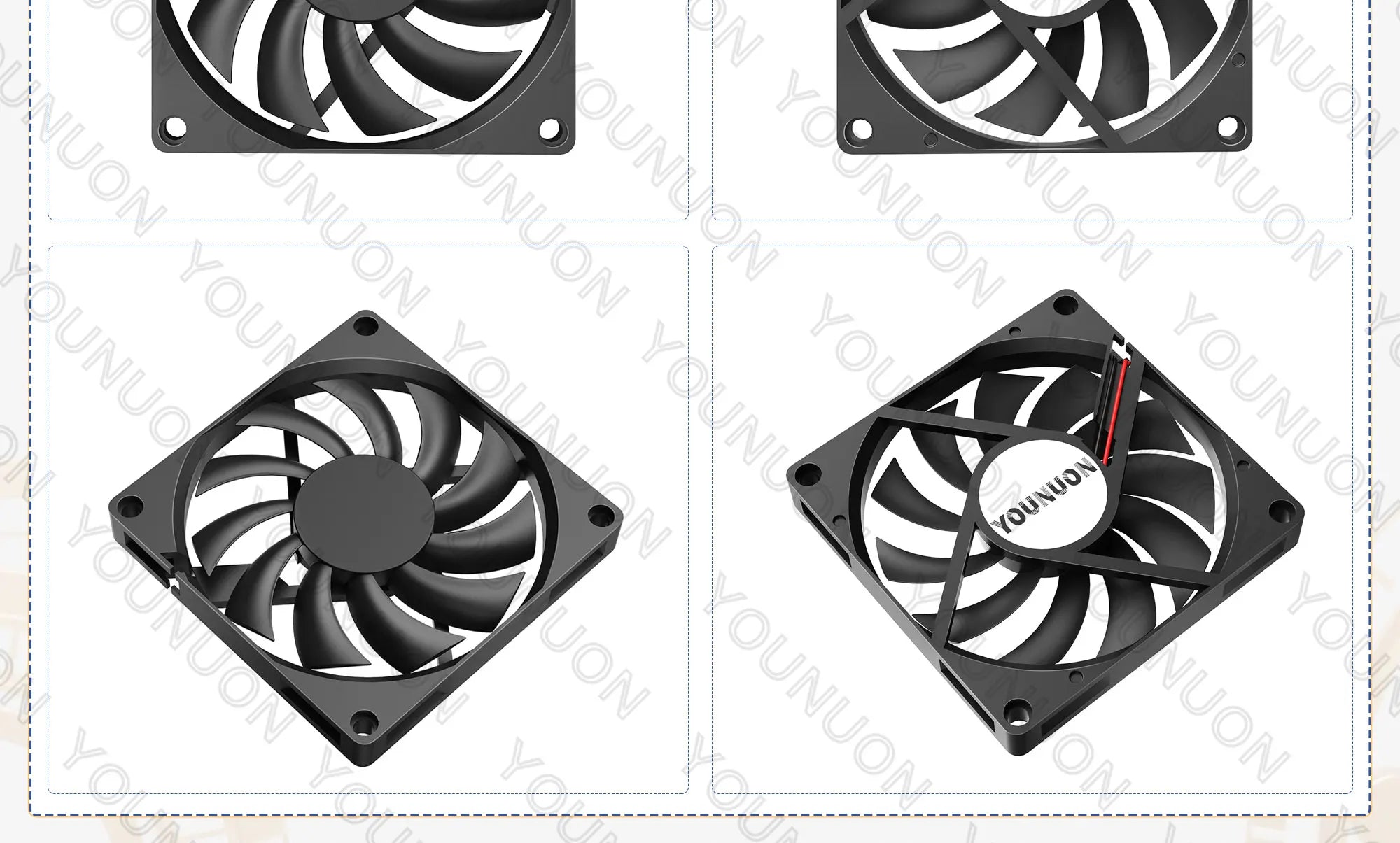 YOUNUON 80MM Fan 5V USB Fan 80x80x10mm 8cm DC 5V 12V 24V 8010 Fan Brushless Cooling Cooler PC Fan Computer Case  Fan Cooler