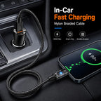 240W USB C Nylon Braided Fast Charging Cable LED Digital Display Type C Data Wire for Samsung Xiaomi Huawei Honor Mobile Phone