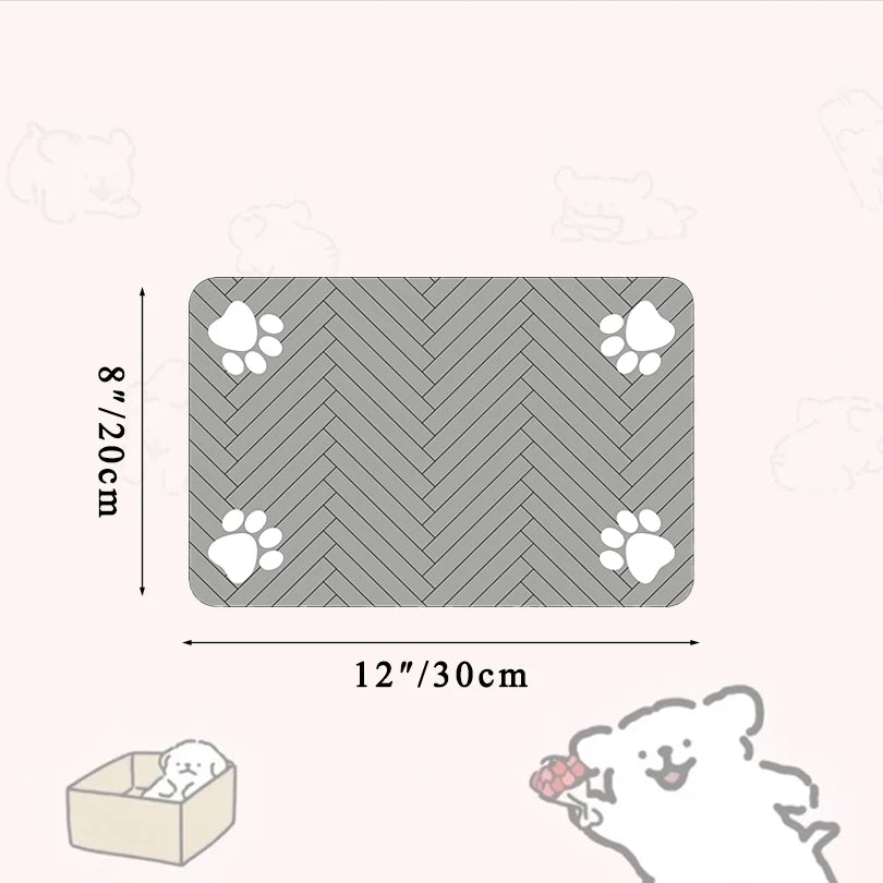 Pet Feeding Mat-Absorbent Pet Placemat for Food and Water Bowl, with Waterproof Rubber Backing, Quick Dry Water Mat for Dog Cat - WTN Essentials 