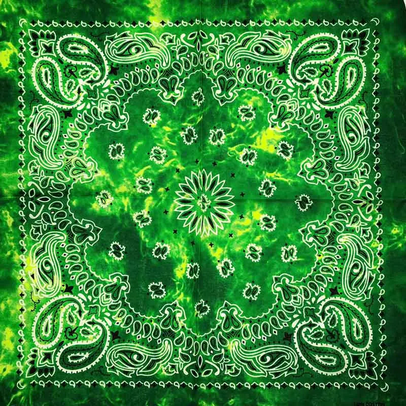 New Fashion Hip Hop 100% Cotton Bandana Square Scarf Gradient Color Paisley Headband Printed For Women/Men/Boys/Girls