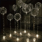 5 Sets LED Glow Balloons 20 Inch Clear Light Up Bobo Balloon with 3M String Lights Party Wedding Birthday Christmas Decoration