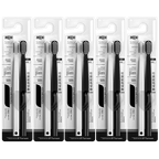 10-Pack Bamboo Charcoal Toothbrush Set – Ultra-Soft Silk Bristles for Men & Women | Eco-Friendly Black & White Adult Family Toothbrushes