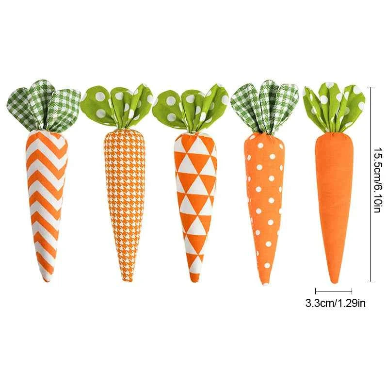 1/5pcs Easter Carrot Ornaments 2026 Spring Easter Party Decoration for Home Kids Birthday Favors Gift Soft Artificial Carrot Toy