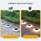1/4Pack Solar Ground Lights,14LED Waterproof Outdoor Landscape Light, LED Lawn Lamp, for Garden Pathway Yard Deck Camping Decor