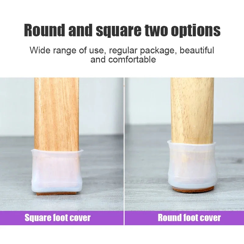 24/4pcs Chair Leg Caps Silicone Feet Protector Pads Furniture Table Covers Socks Plugs Cover Furniture Leveling Feet Home Decor