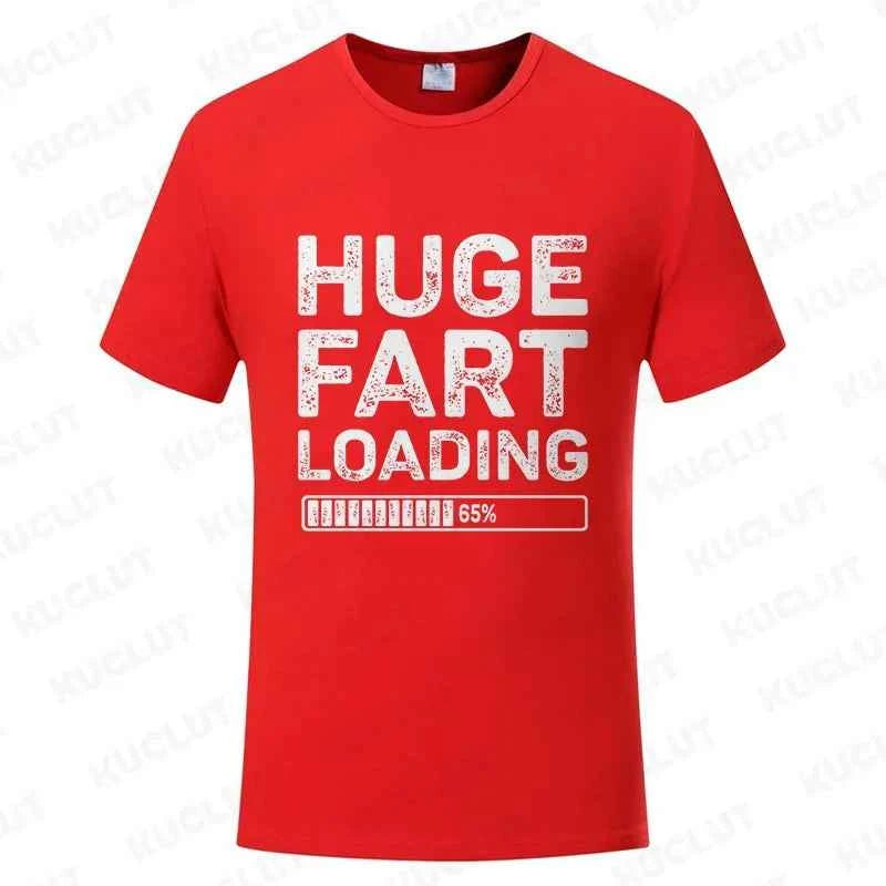 Huge Fart Loading Men's T-shirt Humor Tee Joke Gag Tshirt for Dad Gifts Guys Male Clothes Short Sleeve Tees Funny Graphic Tops
