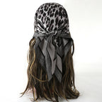 Bohemian Style Floral Print Women’s Square Silk Scarf Satin Head Wrap Tropical Leaf Flower Design Scarves Bandana Hijab