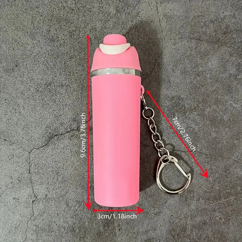 Mini Water Bottle Keychain ， Cute Cup Mini Tumbler Keychain，Applicable To Holder Keyring for Lip Balm, Backpack
