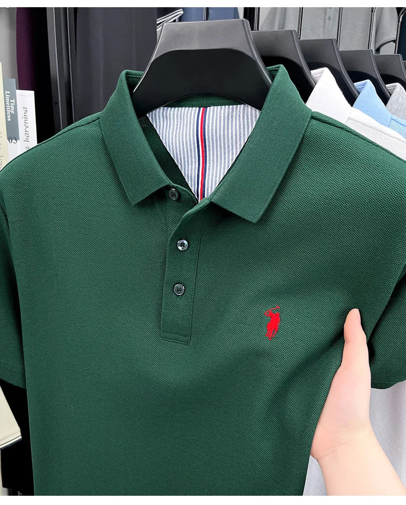 Men's 100% Cotton Polo Shirt – Short Sleeve Casual Golf & Business Shirt