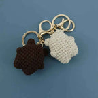 Cute Bear Couple Crochet Keychain Set Mini Animal Doll Charm