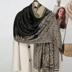 Ethnic Paisley Embroidery Viscose Hijab Retro Cashew Cotton Muslim Women Scarf Wraps Ladies Elegant Shawls Turban Headscarf