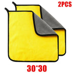 1/2/6pcs Microfiber Cleaning Towel Thicken Soft Drying Cloth Car Body Washing Towels Double Layer Clean Rags Car Accessories