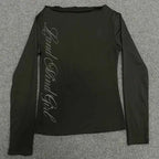 Y2k Aesthetics Crop Tops Graphic Printed T Shirt Fairycore Grunge Clothes Korean Fashion Harajuku Gothic Streetwear Long Sleeves