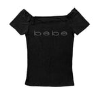 Vintage Sleeveless Tank Top Letters Summer Print Personality Crop top Sleeveless Slim Streetwear Punk Y2K Baby Tee Short Sleeve