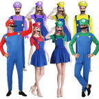 Game Bros Super Luigi Brothers Uniform Set Cosplay Costumes Funny Anime Adult Men Jumpsuit Woman Dress Halloween Costume