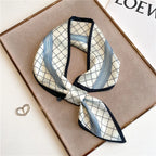 Luxury Brand Horse Print Skinny Neckerchief Scarf For Women Satin Silk Ribbons Bandana Ladies Neck Tie Wrist Wrap Shawl Echarpe