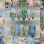 24pcs Gradient Black False Nails Cute Cartoon Cat's Eye Forest Elf Girl Press On Nails Glossy Almond Sweet Cool Fake Nail Tips