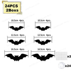 Halloween Bat & Spider Night Light Wall Decor – 3D Glow Stickers