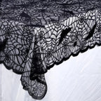 Halloween Lace Tablecloth – Bat & Skull Haunted House Party Decor