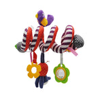 Newborns Spiral Hanging Activity Stroller Toy Baby Carseat Toy Black & White Lion Koala Rattle  for Crib Mobile Sensory Toy Gift