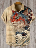 Summer Men's Short Sleeve Shirt Art Octopus Pattern 3D Printed Linen Short Sleeve Men's Shirt Casual Hawaiian Top