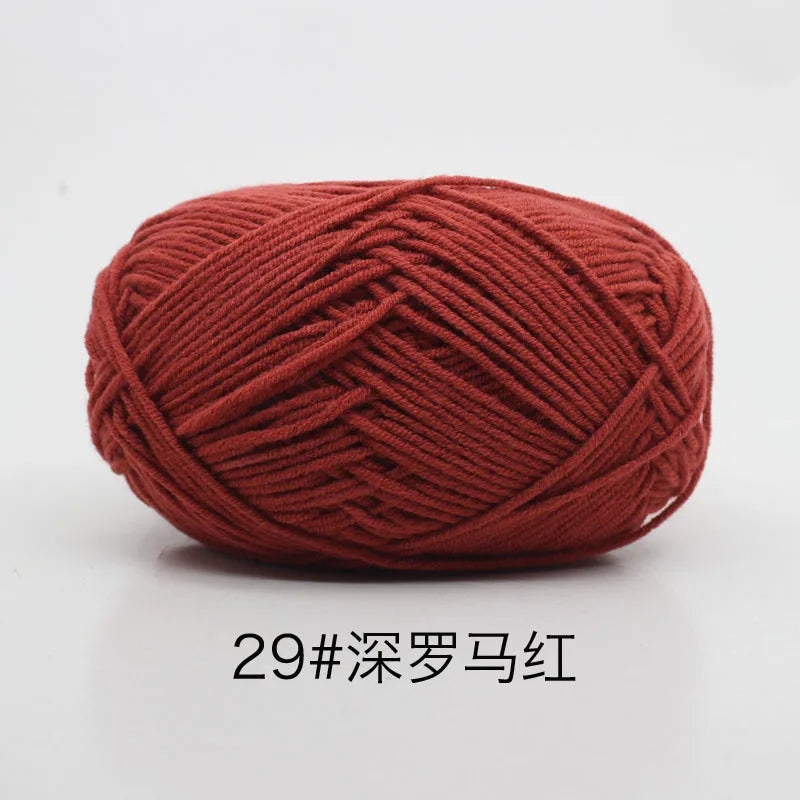 40-50g/Set 4ply Milk Cotton(80%) Knitting Yarn Needlework Dyed Lanas For Crochet Craft Sweater Hat Dolls At Low Price
