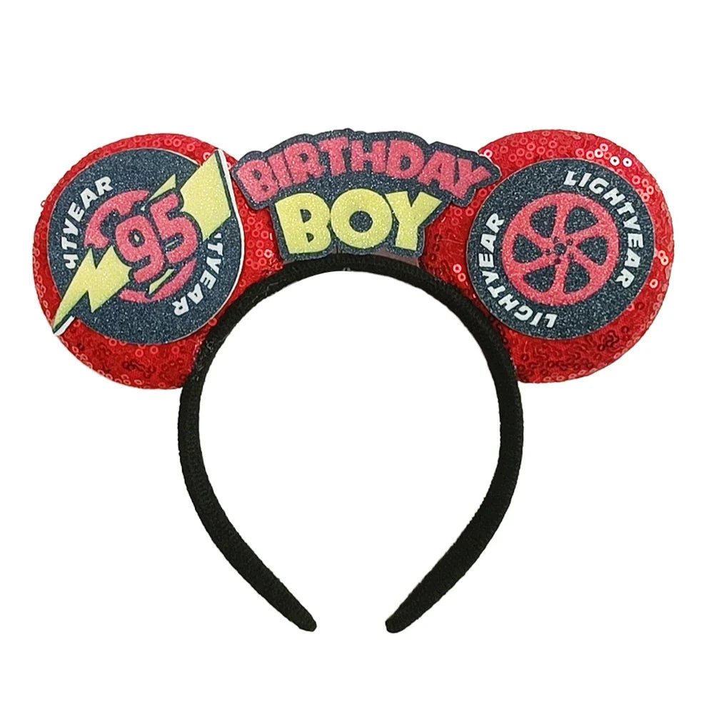 Mouse Ears Headband Cartoon Sequin Bows Headband Birthday Party Christmas Halloween Princess Cosplay Costume For Women Adult