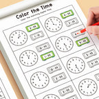Children's Time Concept Practice Workbook, Suitable for Home School and Kindergarten Activities, Includes Reading and Math Practice Sheets, Perfect for Classroom Teaching and Back-To-School Supplies. Christmas Gifts.