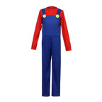 Boy Red & Green Game Jumpsuit Costume with Hat, Beard & Gloves