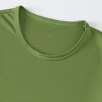 2/4/6-Pcs Four Seasons Men's Solid Color Round Neck Short Sleeve Top With Printed Cuffs Youth Sports And Leisure Fashion T-Shirt
