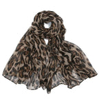 Boho 1pc Fashionable Leopard Print Batik-Style Soft Lightweight Women's Scarf Shawl Suitable For Daily Commuting & Outdoor Wear