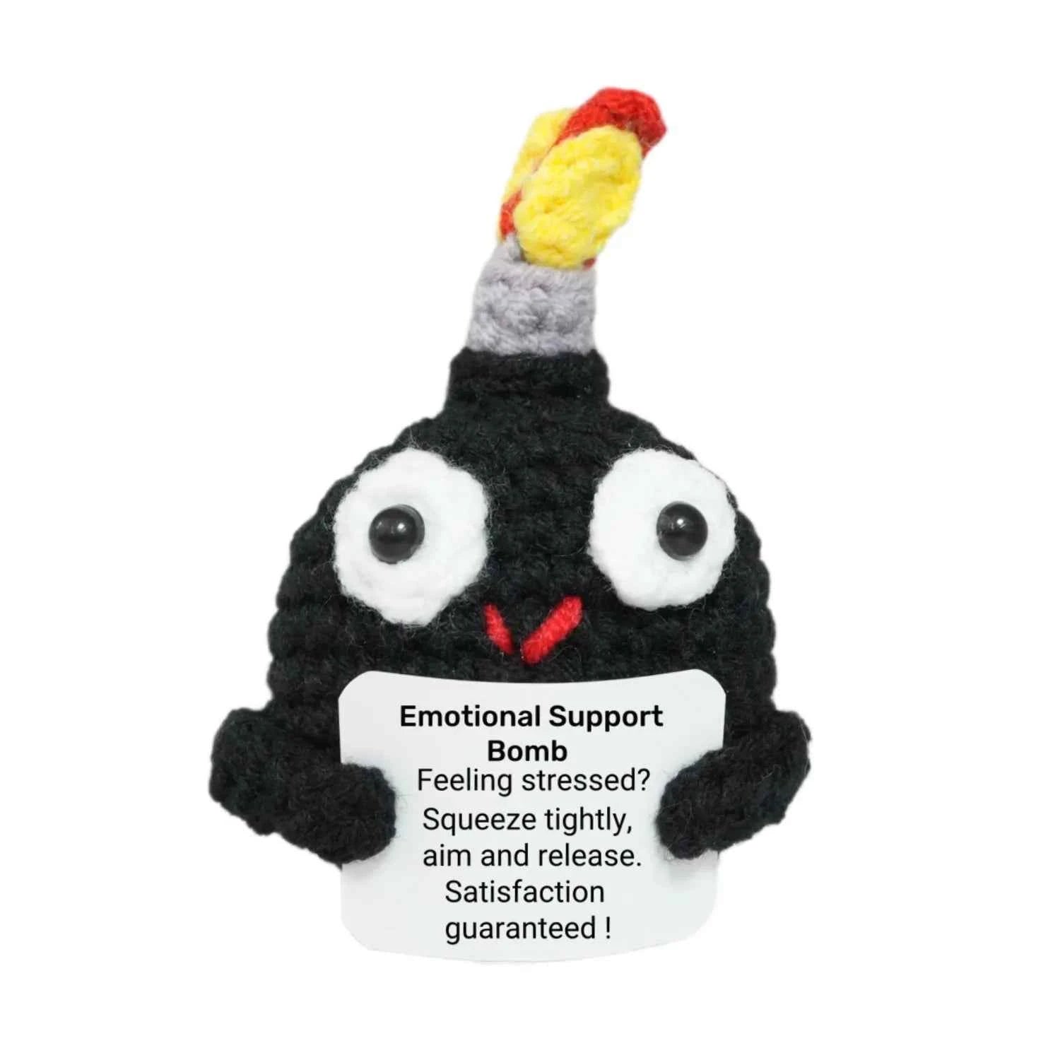 Funny Crochet Positive Inspirational Emotional Support Owl Doll Home Room Decoration Handmade Knitted Owl Desktop Ornament Gift