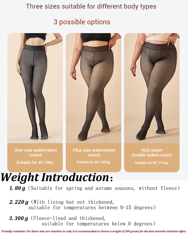 80g-300g Winter Women's Seamless Pantyhose Sexy Thermal Translucent Stockings High Elasticity Warm Legging Tights Female