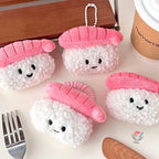 2 Pcs Cute shrimp Rice and vegetable roll doll versatile backpack pendant cartoon sushi doll key chain