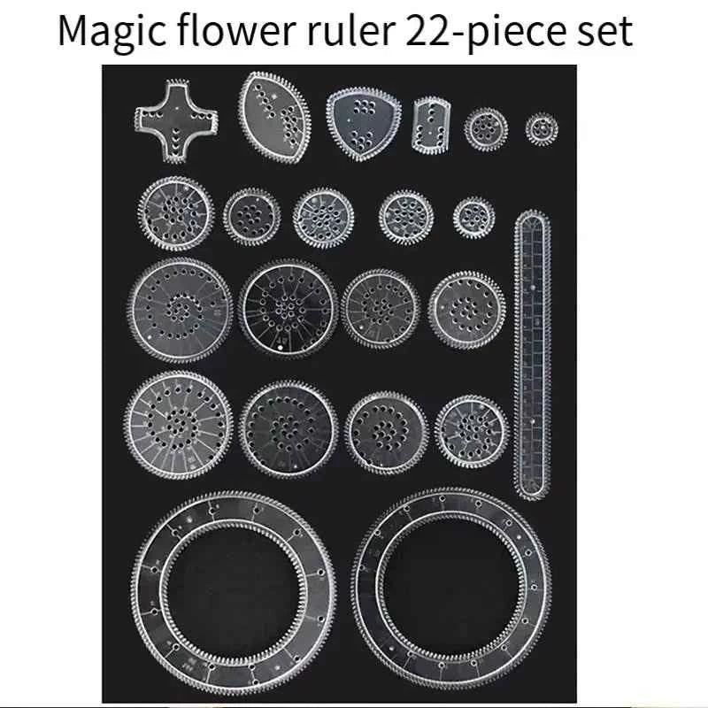 Creative Gears Geometry Spirograph Drawing Stencils Set Painting Template Art Crafts Kids Educational Toy Variety of Flowers
