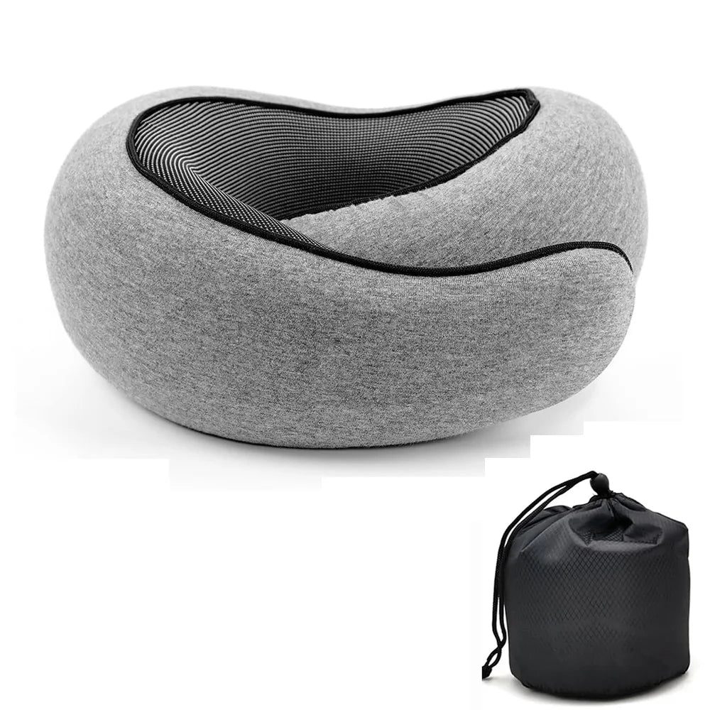 Travel Neck Pillow – U-Shaped Memory Foam Snail Style Neck Support