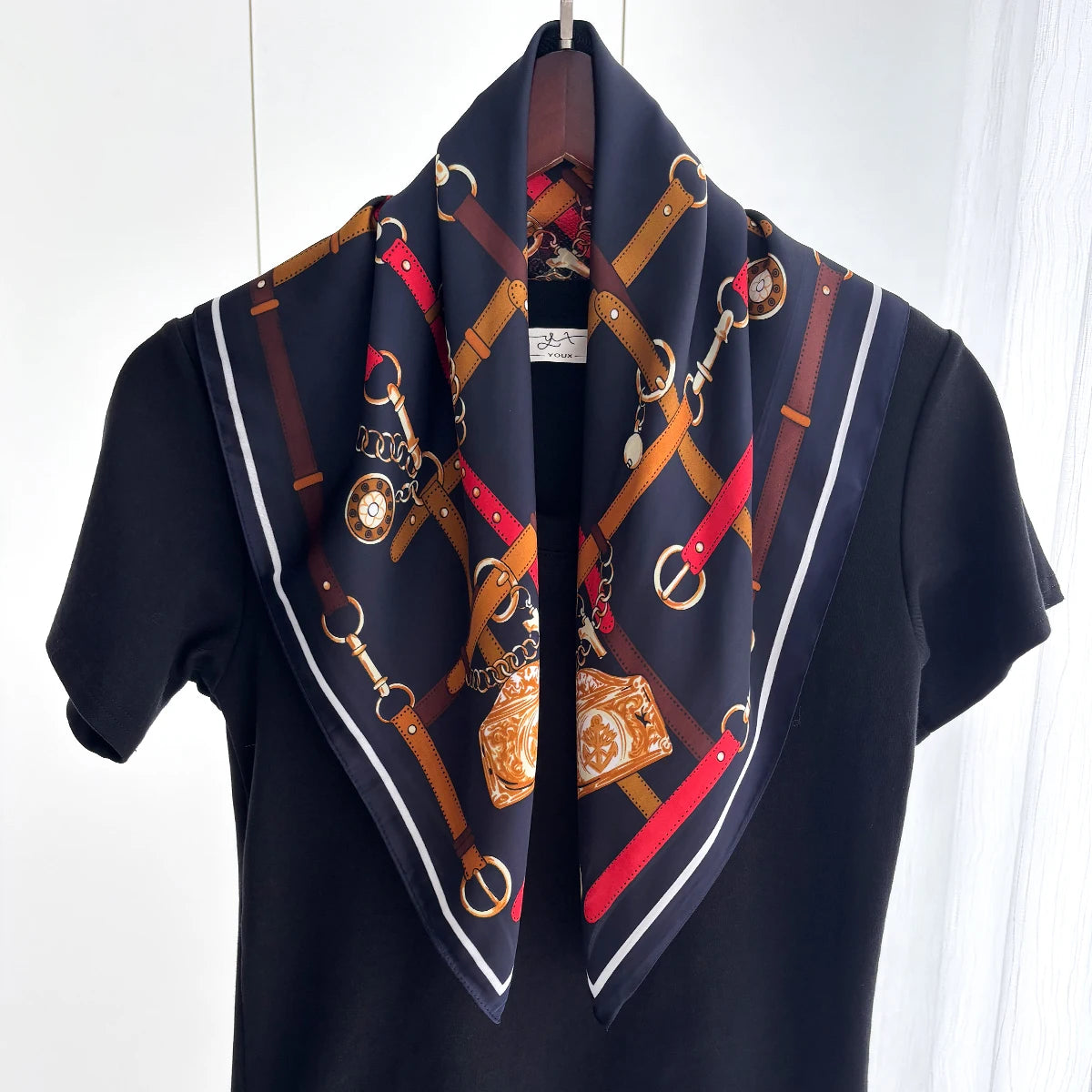 Luxury 70*70cm Square Scarf for Women Soft Satin Neckerchief Female Hair Bands Elegant Ladies Bag Ribbon Headband Bandana Shawl