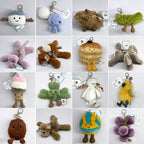 Golf Ball Plush Keychain, Grape Keychain, Jellyfish Plush toy, Hippopotamus, And Plush Elephant JC Bag Keychain
