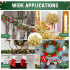 Glitter Artificial Flowers Berry Bouquet Christmas Decoration Xmas Tree Ornaments for Home Decor New Year Gift Accessory