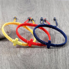 Hand Woven Jesus Cross Bracelet For Men Women Red Black Thread Braided Lucky Bracelet Fashion Couple Bracelet Friendship Jewelry