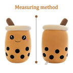 Cute Stuffed Boba Plush Bubble Tea Real-life Bubo Food Milk Cup Plushie Pillow Soft Kawaii Plush Toys Gifts for Kids Adult 24CM