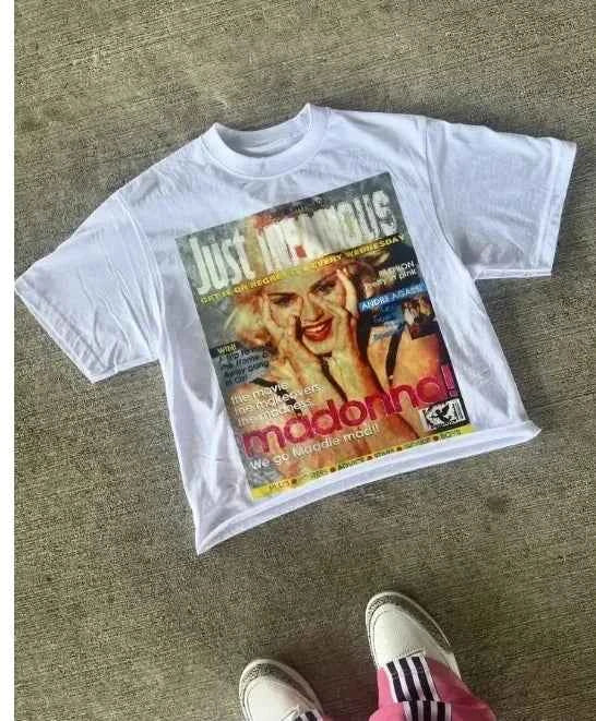 Harajuku American Newspaper Graphic T Shirts Y2k Tops Oversized T Shirt Couple Pro Choice Gothic Streetwear Vintage Men Clothing