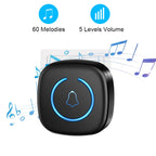 Wireless Doorbell IP44 Waterproof Smart Home Welcome Door Bell 300M Range 60Songs Intelligent Home Chime Bell Kit US/EU Plug