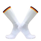 Aero Cycling Summer Anti Socks Whiteline Slip Silicone Socks Men Bicycle Sport Running Bike Socks Calcetines Ciclismo