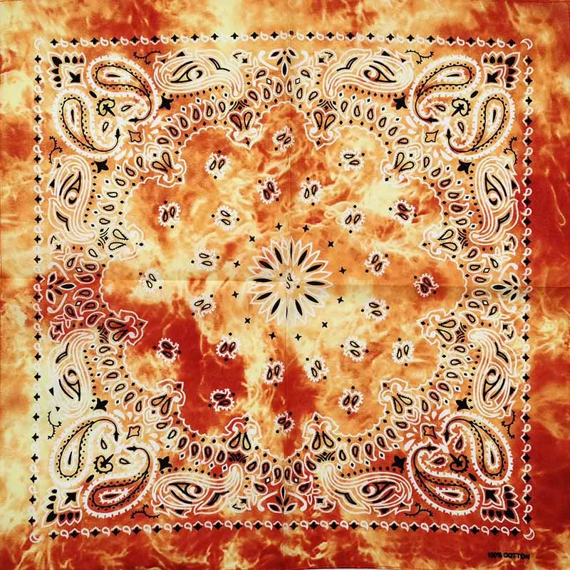 New Fashion Hip Hop 100% Cotton Bandana Square Scarf Gradient Color Paisley Headband Printed For Women/Men/Boys/Girls